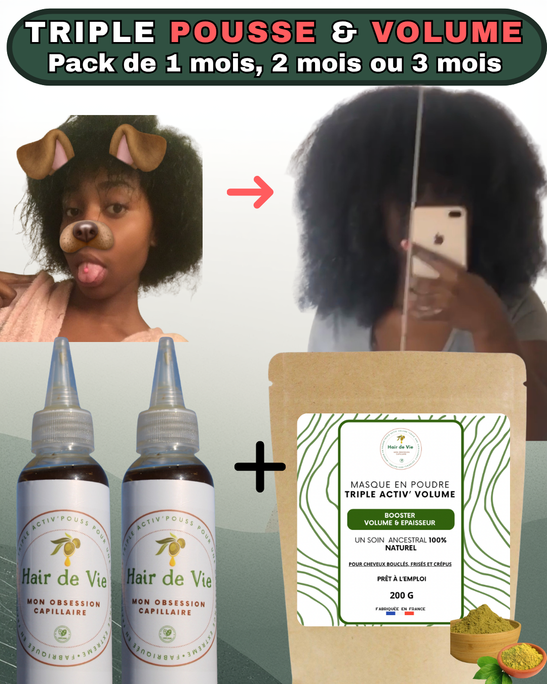 Pack 2 mois Triple Activ’POUSS & VOLUME